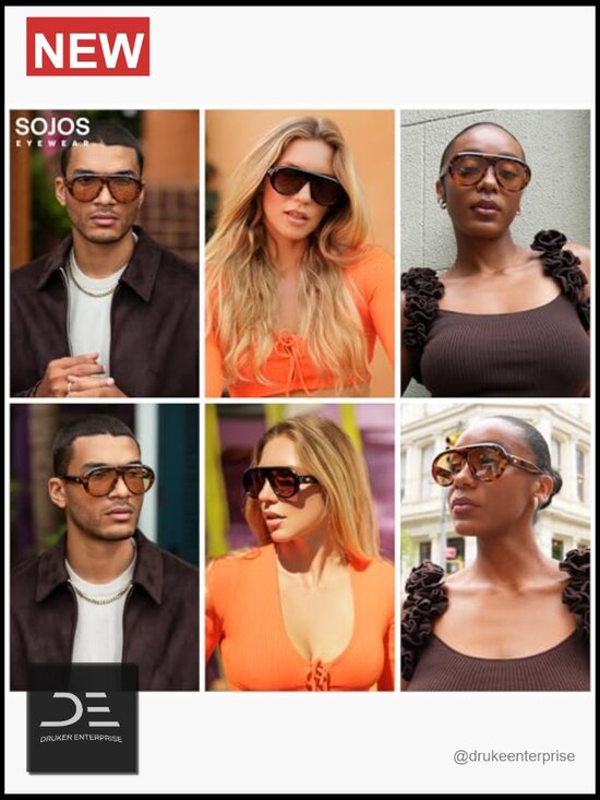 Oversized Polarized Aviator Sunglasses UV Protection Retro 70s Style main image 4